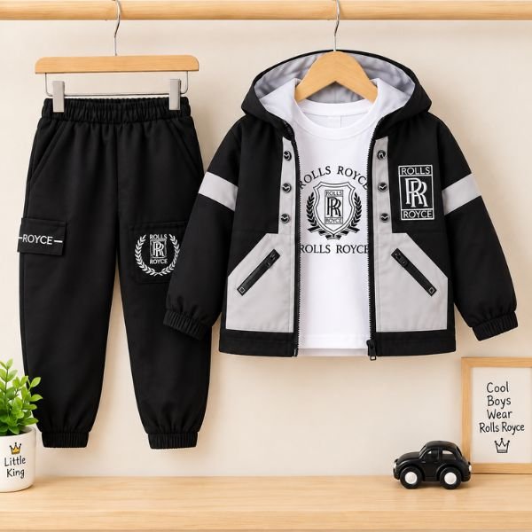 Boys "Rolls Royce" Hooded Jacket & Cargo Pants Set