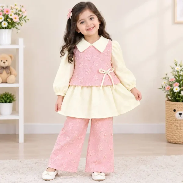 Girl Fancy Pearl Embellished Suit