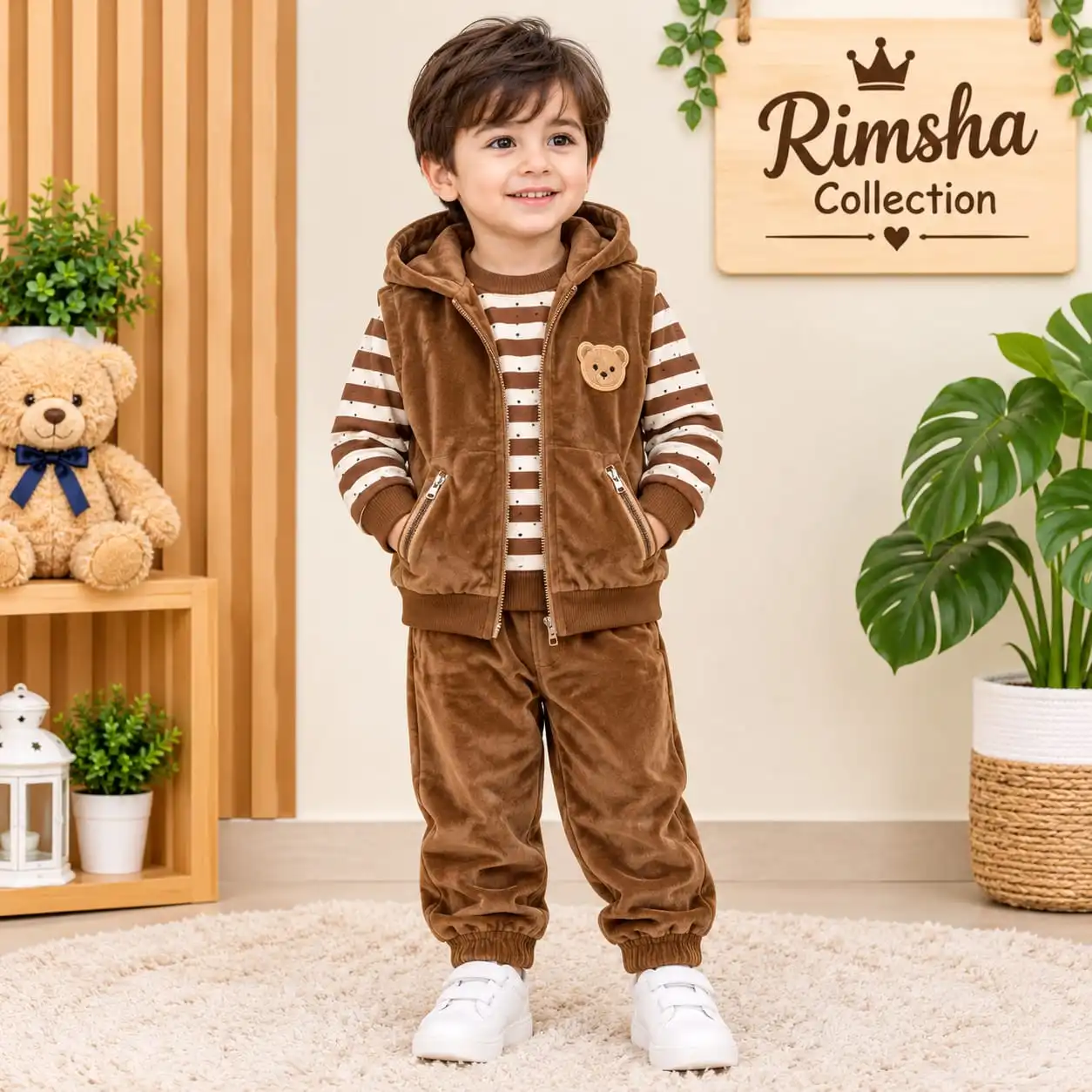 Baby Velvet Vest Suit