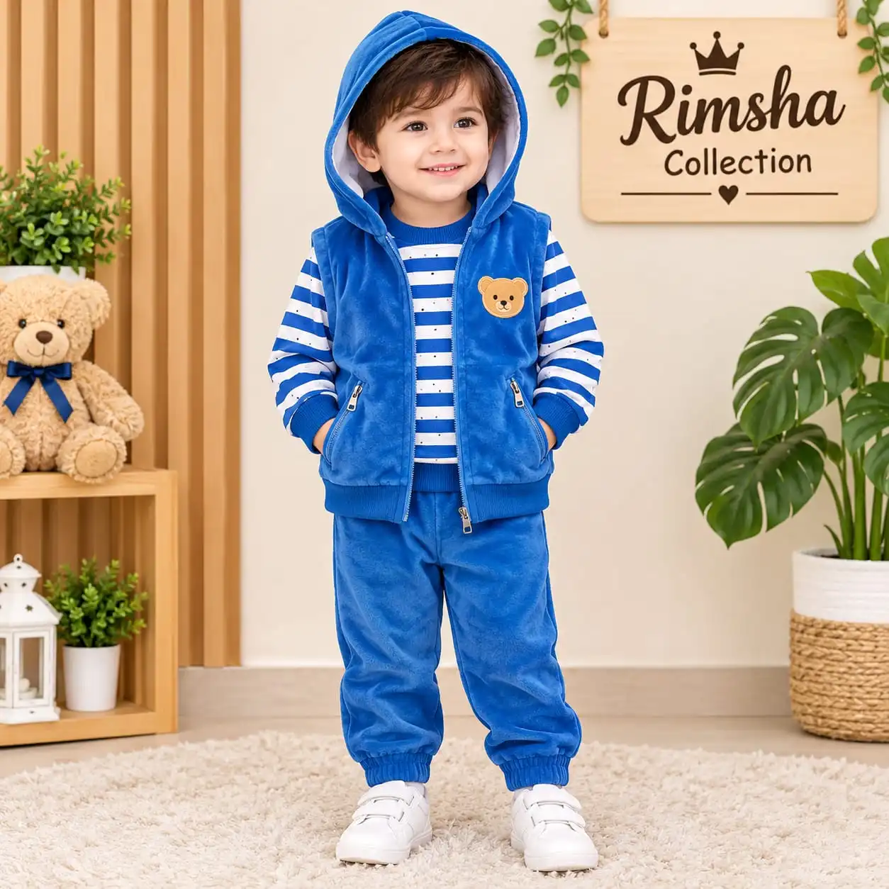Baby Velvet Vest Suit - Image 2