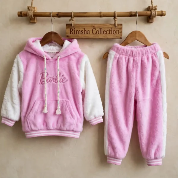 Baby Girl Pink Barbie Fleece Suit