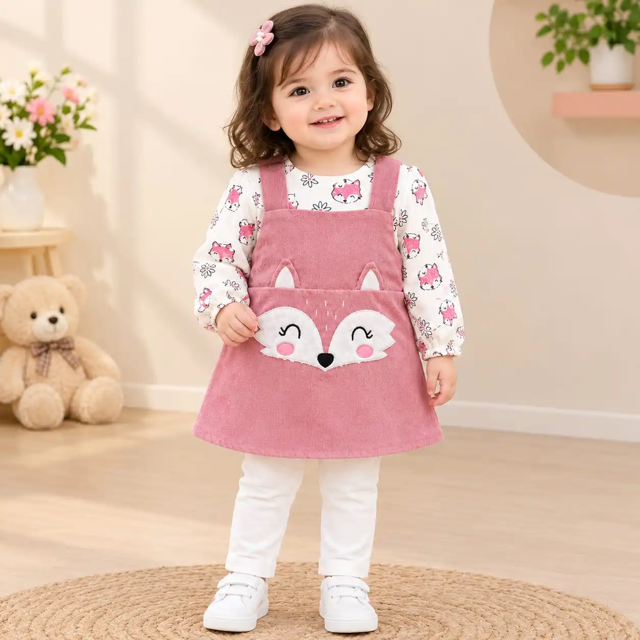 Baby Girl Pink Fox Dress